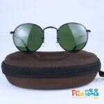 Classic Round Black Metal Sunglass – Dark Green Lens (RB3447)